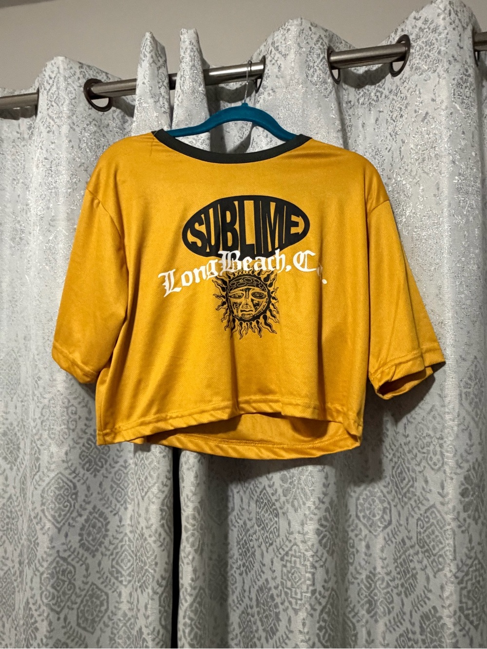 Sublime Long Beach Cropped Tee - Mustard Yellow